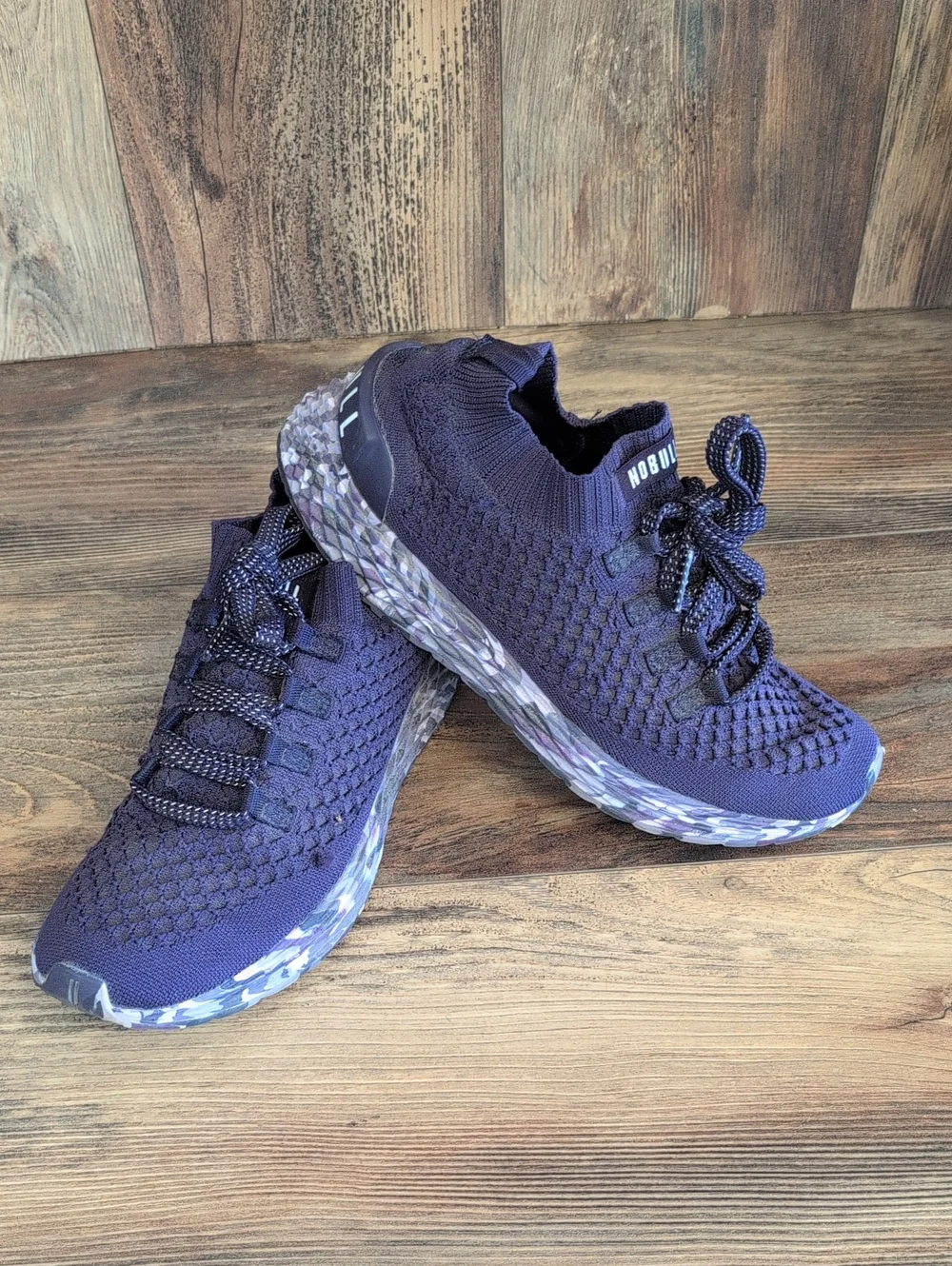 NOBULL Unisex Knit Runner Purple Patterned Trainer Sneaker Shoes M7.5 W9  607A